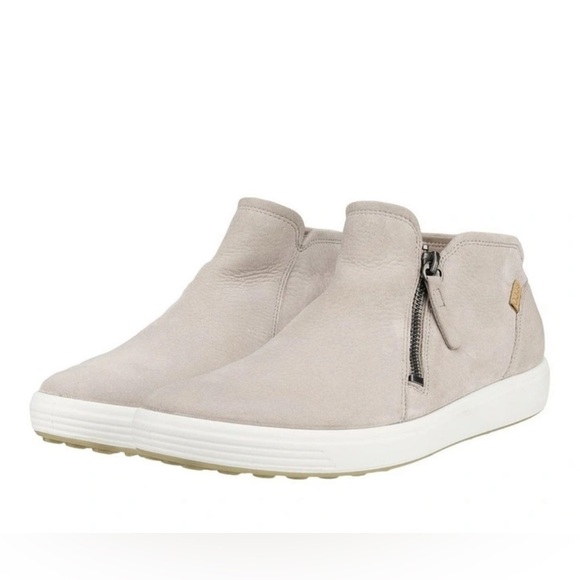 🌹ECCO SOFT 7 BEIGE ZIP BOOTS - Picture 1 of 9